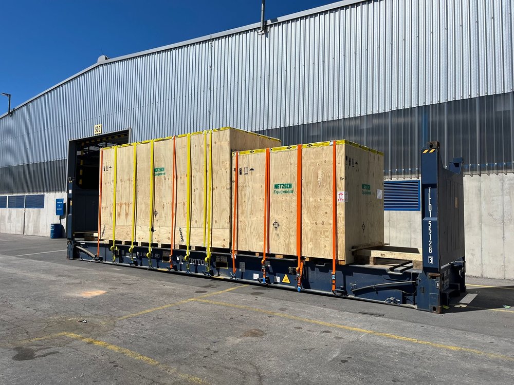 Loading and handling activity at the warehouse.