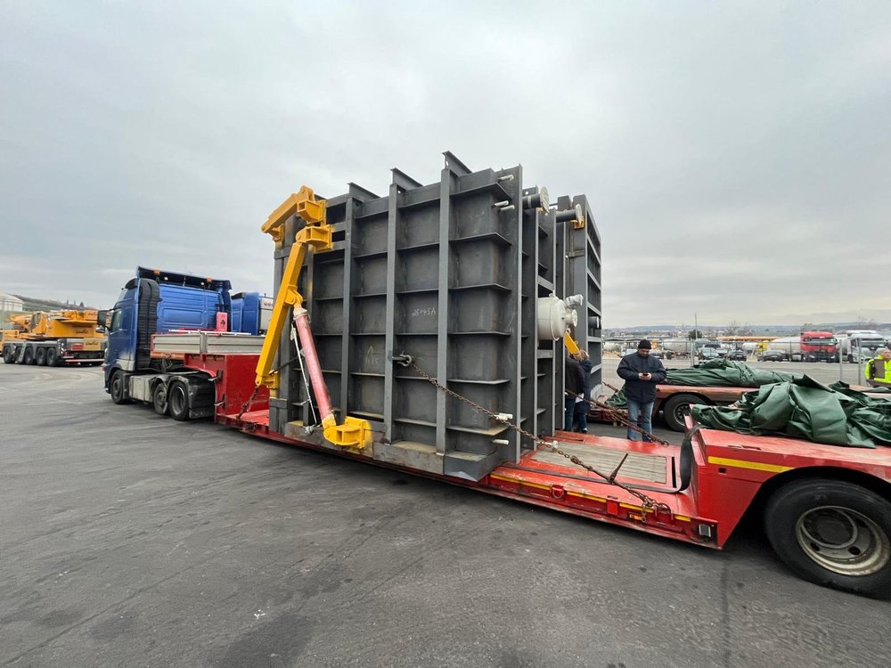 Cargo loaded and secured for transport.